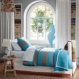 Serena & Lily Beckett Striped Duvet Bedding Set Size Full/Queen